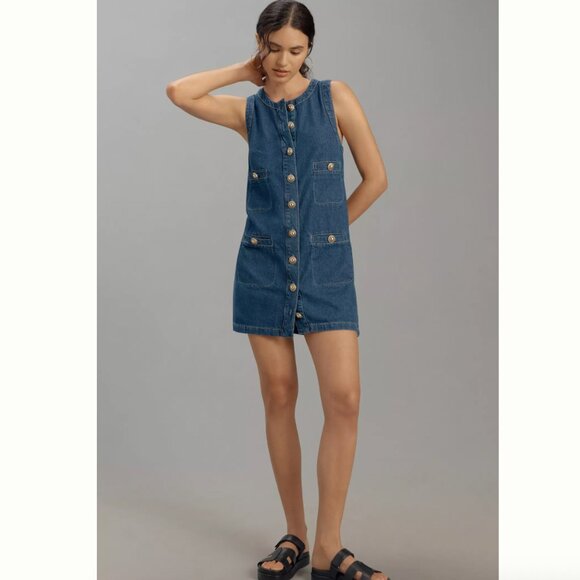 Reformation Tropez Denim Mini Dress (sz 4) - Picture 5 of 9